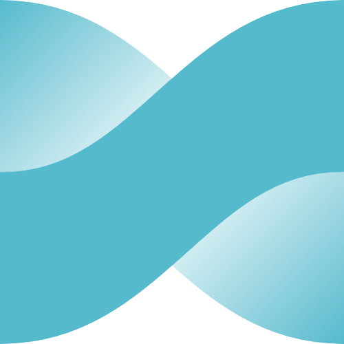 Labinity logo, a infinity sign that has the sides cut off, so it looks like a DNA strain.